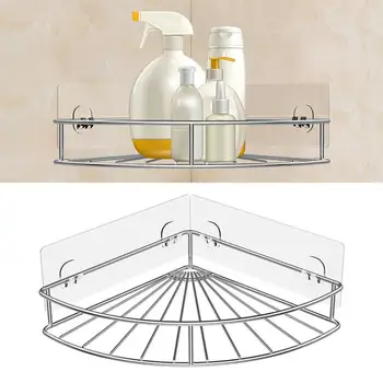

Stainless Steel bathroom storage rack shelf Adhesive Corner Bathroom Shelf Storage Wall Shelf Organizer 5O0615