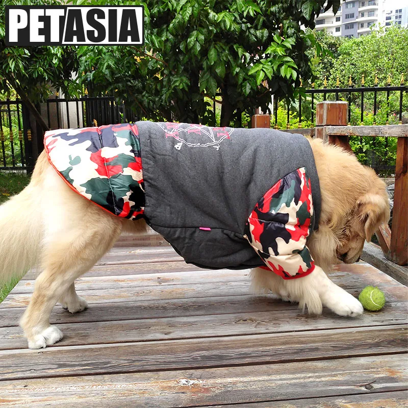 

2018 Winter Big Dog Clothes For Large Dogs Pug & French Bulldog & Golden Retriever Thickened Camouflage Coats Cotton Jackets 6XL