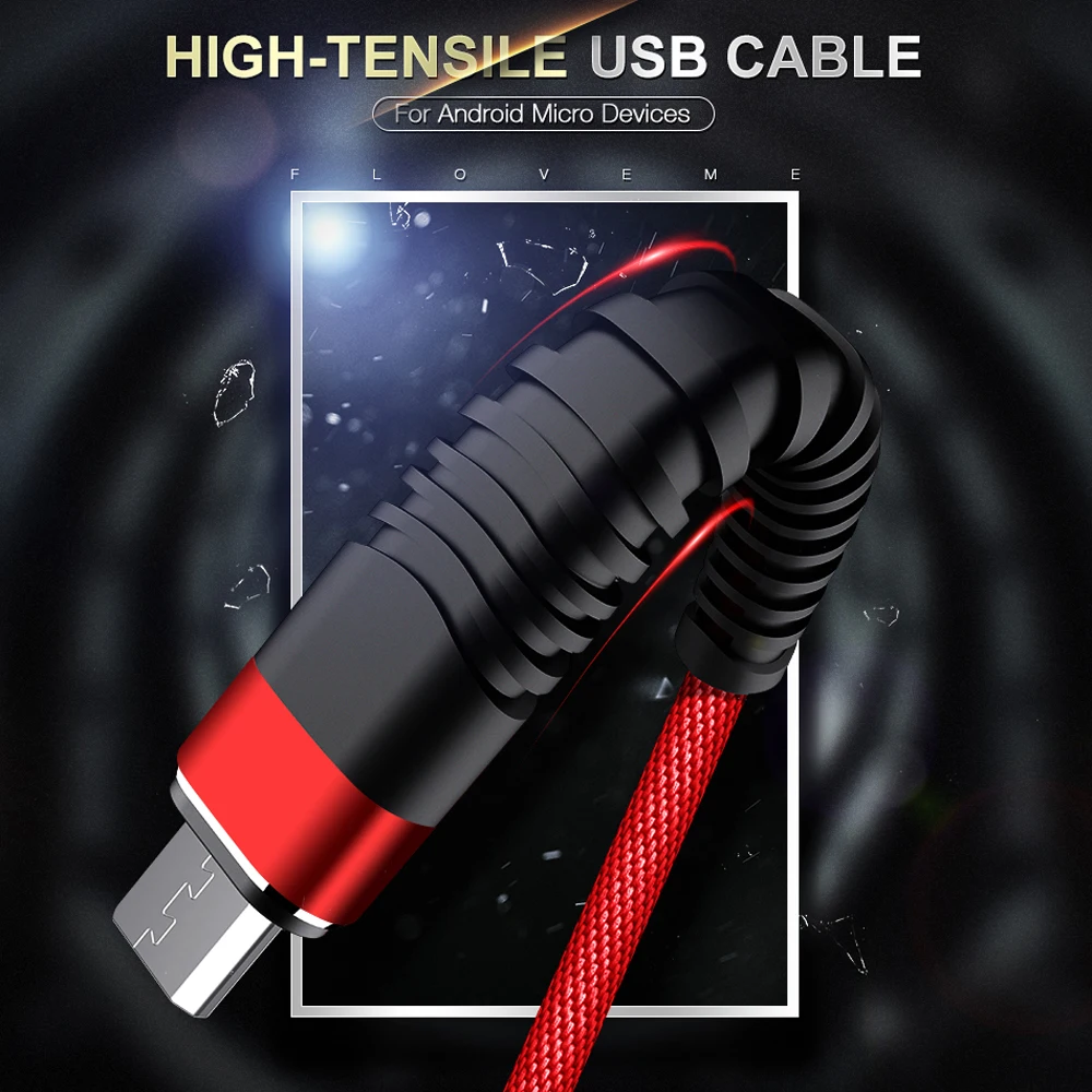 Novedoso Pack de 2 unids/lote Micro USB Cable para Samsung Xiaomi 2A cargador Hola resistencia USB tipo C para Oneplus 5 para Samsung S8 S9 Cabo