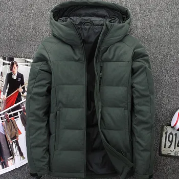 

2017 New Mens Down Coats Polyester Winter Jackets Thick Casual Outerwear Windproof Handsome Warm Regular Parkas and Coats Hooded