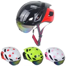 2018 Latest design Aero Road Bike Helmet with Sunglass Road Bicycle Cycling Helmet Adult 55-61cm