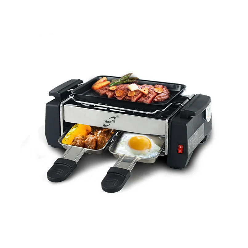 1000W-Non-stick-Barbecue-Electric-Raclette-Grill-for-2-Couples-Family-Party-Smokeless-BBQ-Grill-Raclette