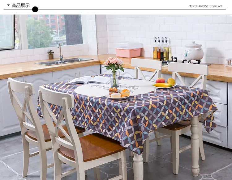 Цветная декоративная скатерть с геометрическим принтом, водонепроницаемая скатерть, прямоугольная скатерть для обеденного стола, скатерть s для кухни