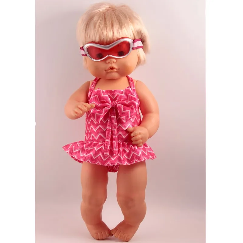 Купальный костюм для кукол 41 см Nenuco Doll y su Hermanita Золотой совместный купальник Googles