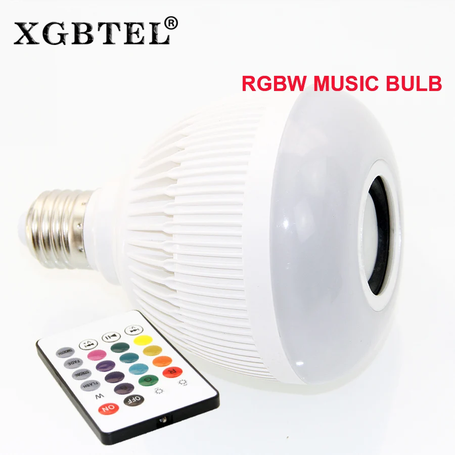 

2017 Audio Speaker E27 Wireless bluetooth 12W LED speaker bulb Colorful music playing & Lighting With 24 Keys IR remote Control