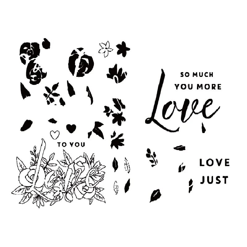 

Flower Love Language Transparent Clear Stamps For DIY Scrapbooking Decorative Card making Craft Fun Decoration Supplies 13x13cm