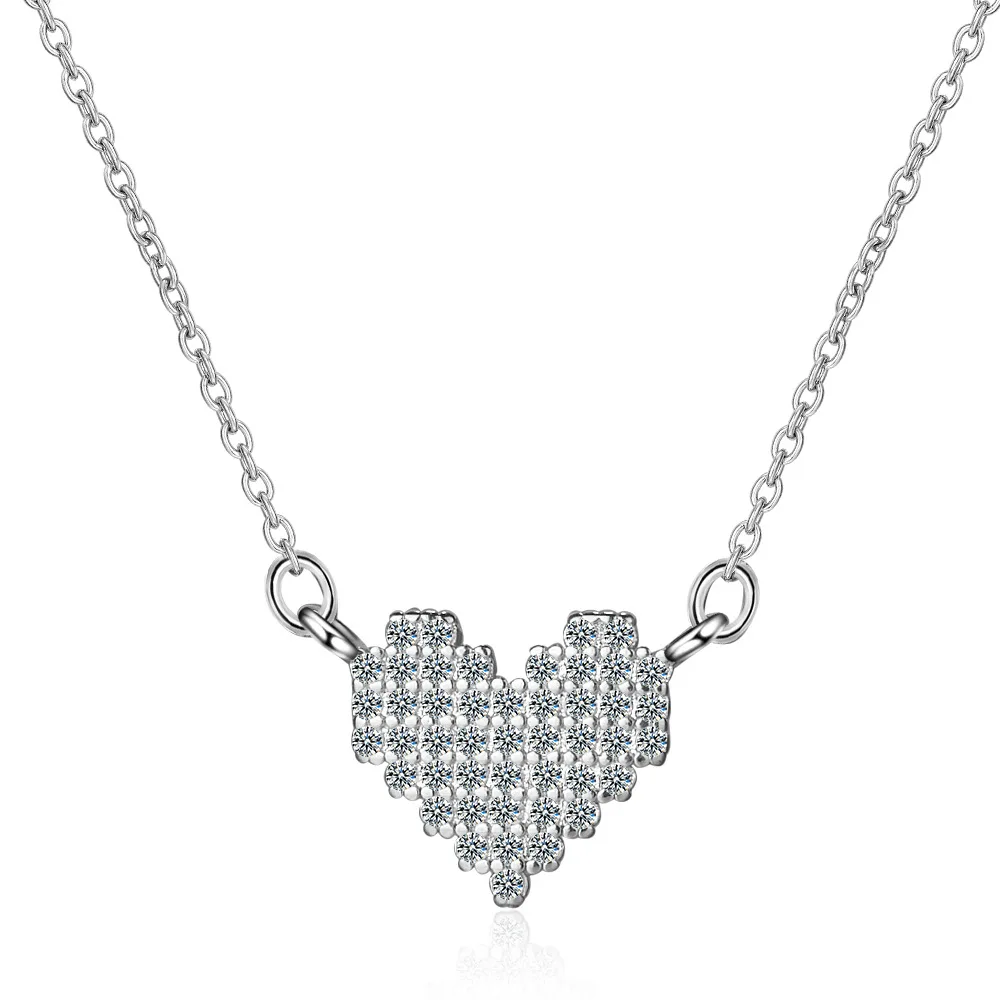 heart cubic zirconia necklaces jewelry (1)