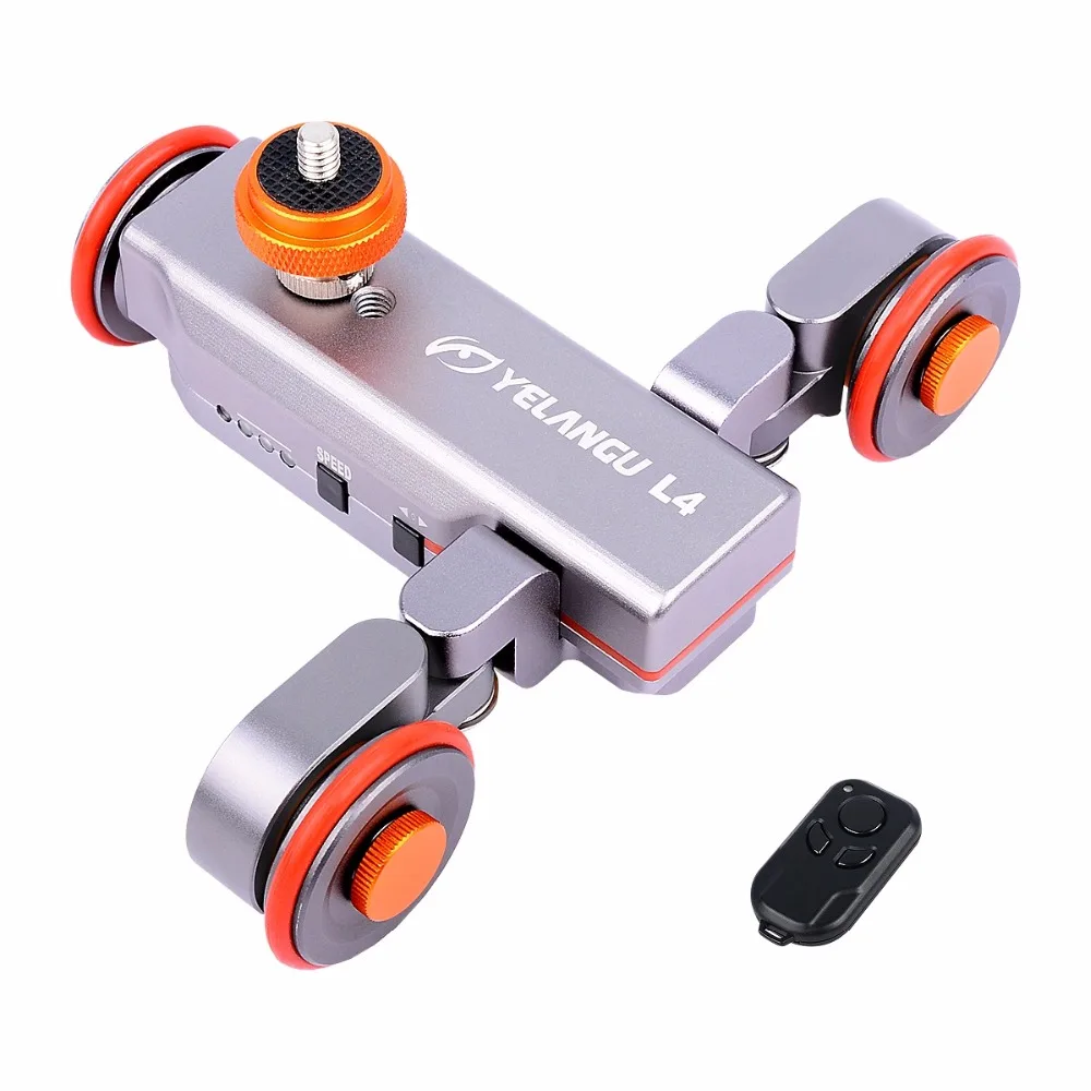YELANGU DSLR Motorized Electric Autodolly Video Pulley Rolling Skater Slider with Remote for