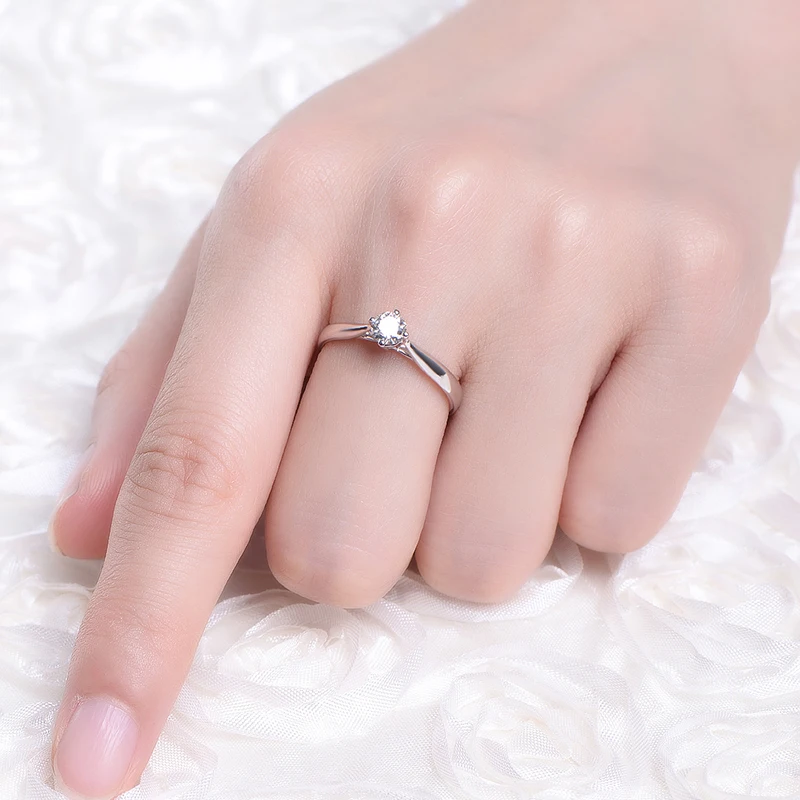 ZOCAI новый дизайн кольцо 0 30 CT/0 4 5 CT реальный бриллиант обручальное платина Pt950