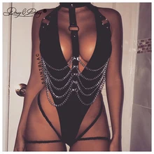 DAVYDAISY женские майки из искусственной кожи с металлической цепочкой, укороченный топ, сексуальное женское белье, Женская Клубная одежда, Эротика, нижнее белье, сексуальные костюмы TA502