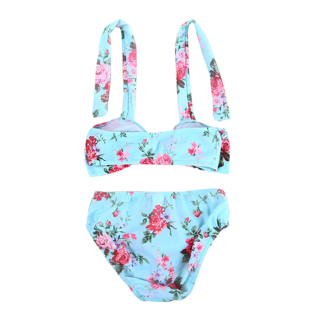 Baby Swimwear Floral Big Bow Bikini Baby Girl Halter Toddler Swimsuit