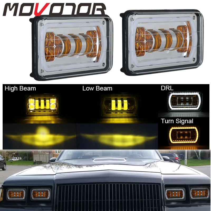  Amber Turn Singal Light Yellow Spotlight Fog Lamp 5 Inch Headlight 4x6 Sealed Beam 30W Led Fog Ligh - 32882175940