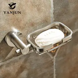 YANJUN 304 Нержавеющая сталь мыльница мыльницей мыло Корзина Аксессуары для ванной комнаты мыло держатель настенный для туалета YJ-7555