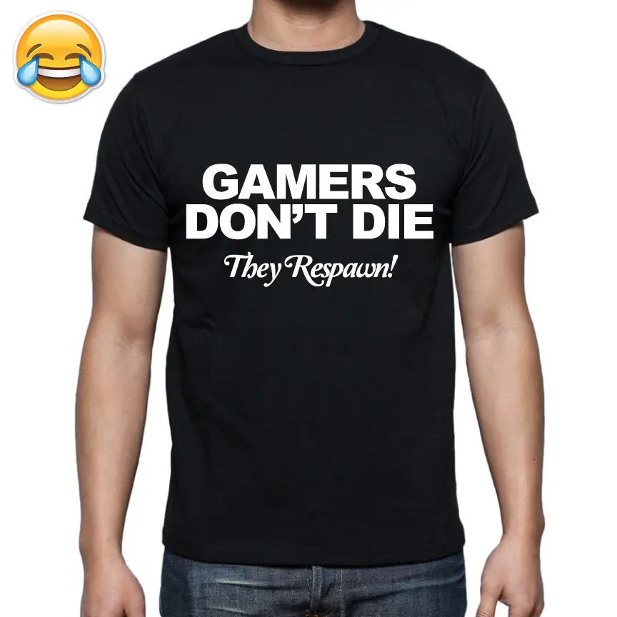 GAMERS DON T DIE THEY RESPAWN PRINTED MENS T SHIRT FUNNY NOVELTY COD