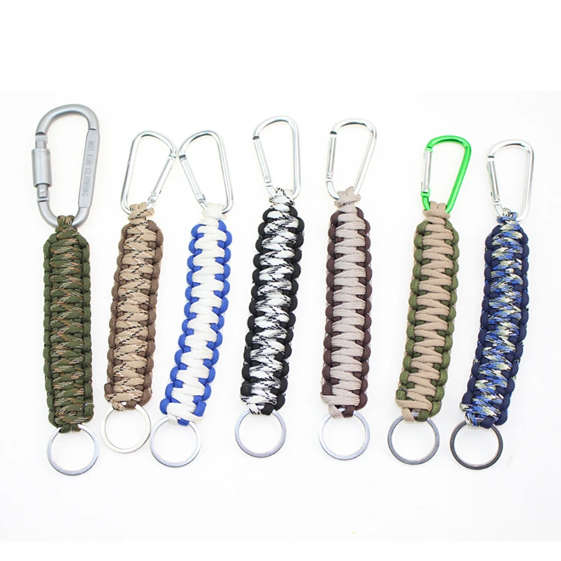 

550 ParaCord Lanyard Chain Keyring Handmade For Key Flashlight Black,Climbing Camping survival equipment