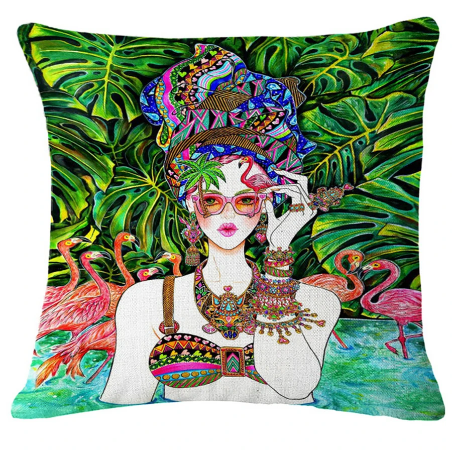 Retro Creative Tropical Decorative Sofa Throw Pillow Covers For Couch