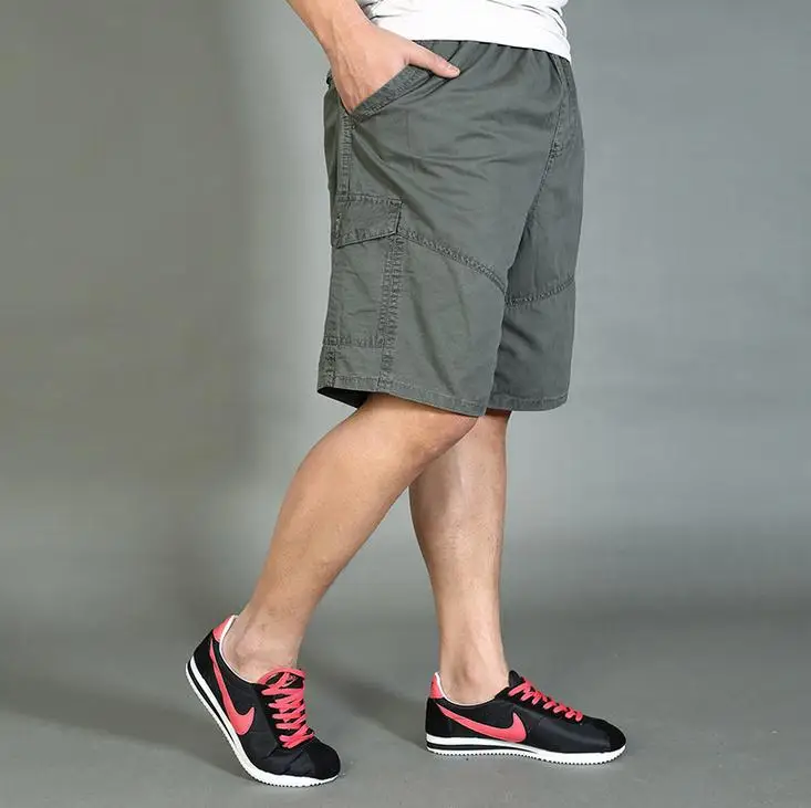 Большие размеры XL XXXL-6XL мужские летние комбинезоны шорты Свободные модные мужские шорты до колен - Цвет: Армейский зеленый
