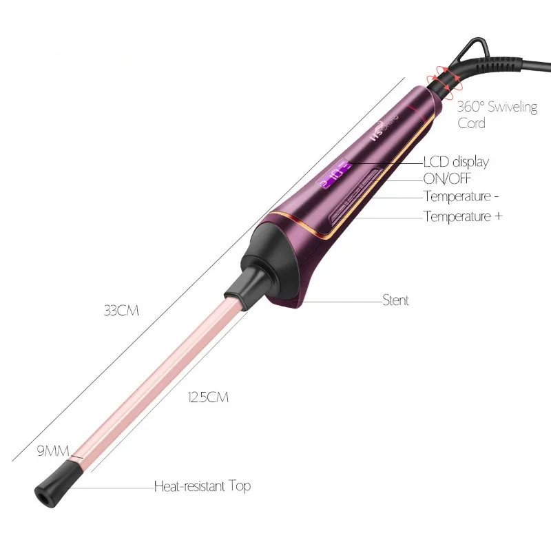 Professional Curling Iron Ceramic Hair Styler Hair Waver Styling Tools Hair Curler Wand Wave Electric Curling Small Slim Tongs