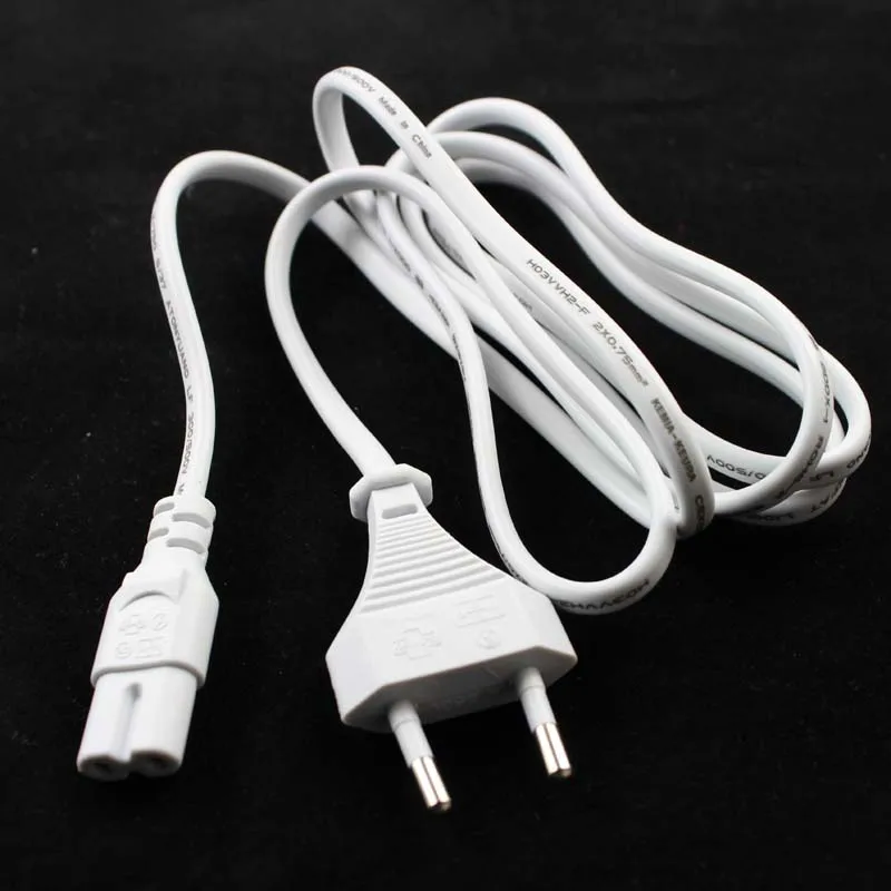 

New Arrival white EU 2-Prong VDE plug power line Laptop AC Adapter Power Cord Cable Lead 2 Pin Black 1.5m wholesale