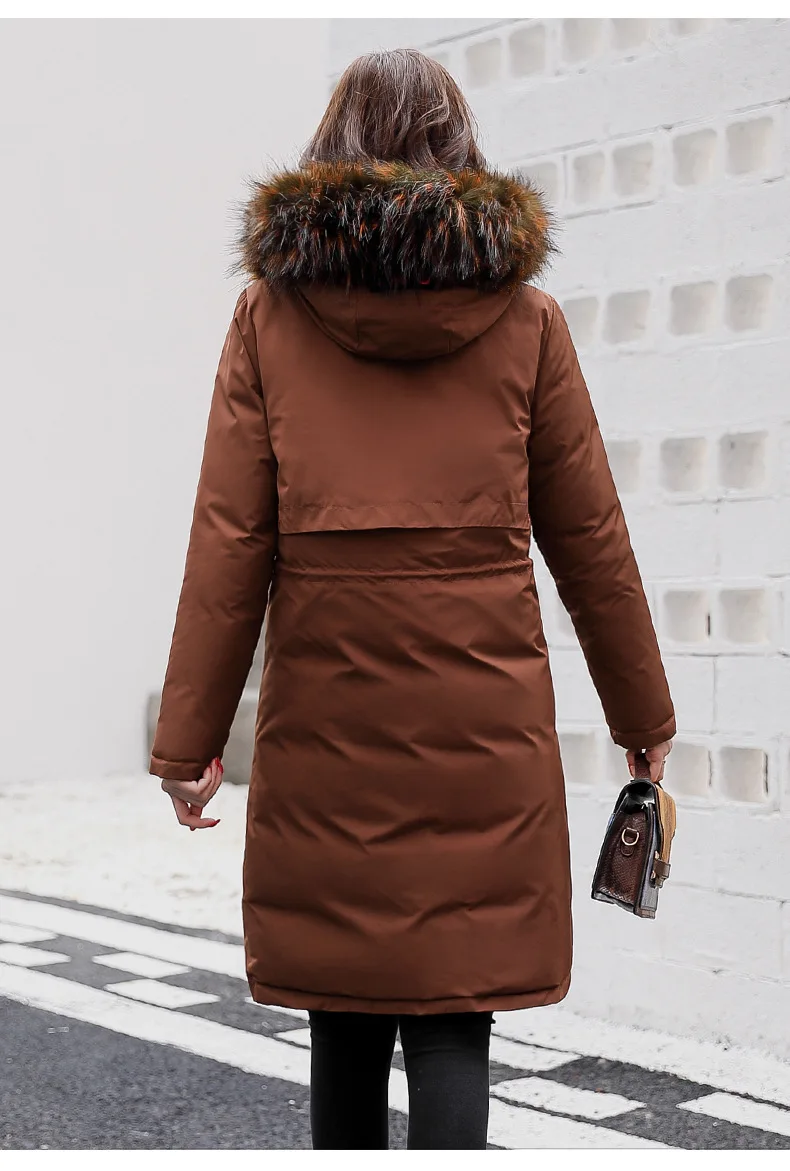 Deux marron Grand Version 2018 D'hiver De Fourrure Manteau Coton Longue Section marine face rouge La Noir gris Femmes Veste Hiver Bleu Coréenne Col 7Uxqgnqv