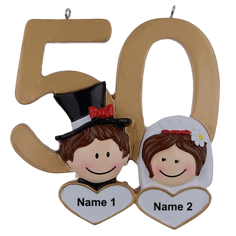 50th Wedding anniversary personalized ornament and gifts