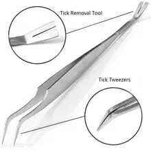 2 In 1 Stainless Steel Tick Tweezers Professional Quick Tick Removal Tool for Cat Dog People Pet Supplies Dog Accessories 20E dog people
