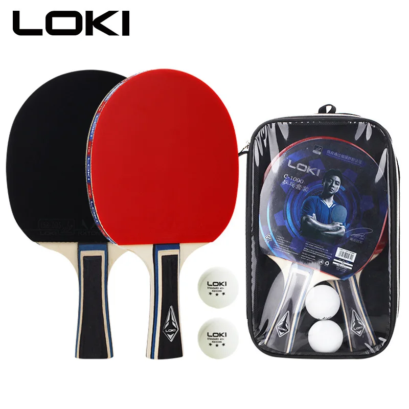 

LOKI C1000 2pcs Table Tennis Racket Set Children Training Pingpong Bat New Beginner Ping Pong Racket with 2 Balls and Bag