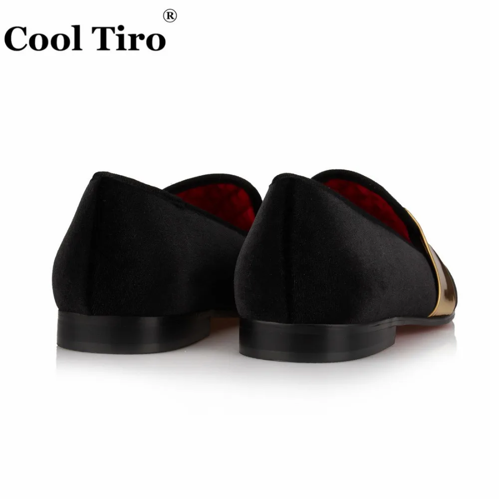Black Velvet Loafers with Gold belt  (12)