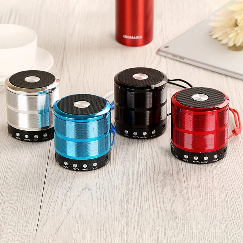 wireless bluetooth speaker metal mini portable subwoof sound with Mic TF card FM radio AUX MP3 music play loudspeaker Black