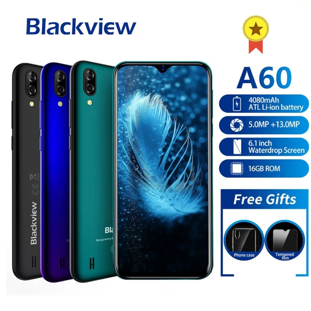 

Core Smartphone Android 8 Blackview A60 4080 Mah Mobile Phone 1 Gb And 16 Gb 6.1 Inches 19: 9 Screen Mobile Phone Dual Camera 3g
