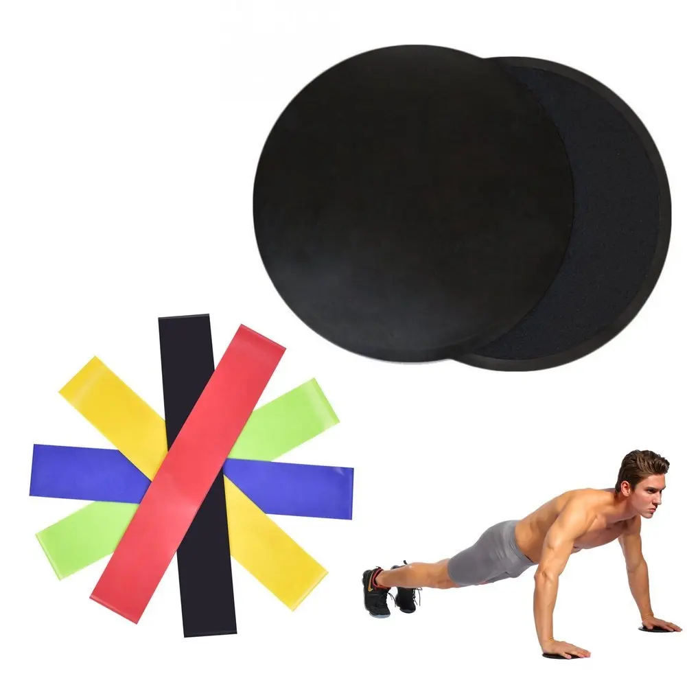 Gliding Discs Core Sliders & Exercise Resistance Loop Bands Dual Sided Abdominal For Carpet Strength Stability | Спорт и