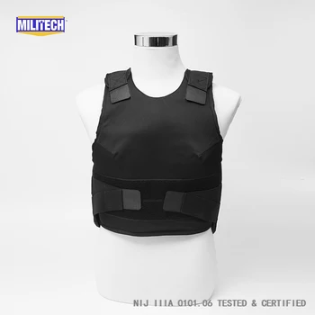 

Militech Black Female NIJ IIIA 3A 0101.06 & NIJ 0101.07 HG2 Concealable Aramid Bulletproof Vest Covert Ballistic Body Armor Vest