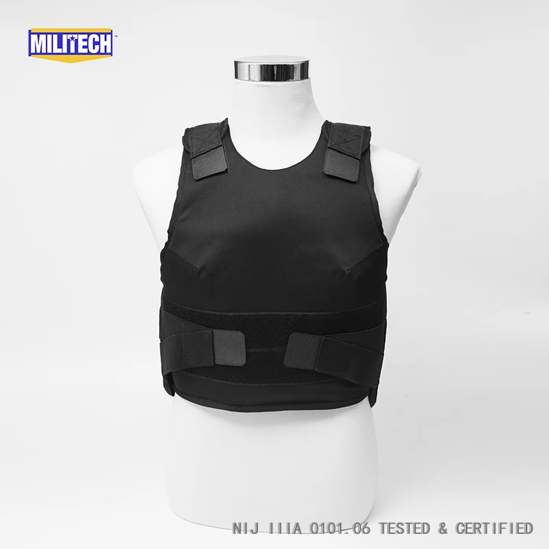 Militech Black Female NIJ IIIA 3A Concealable Twaron Aramid Bulletproof
Vest Covert Ballistic Bullet Proof Vest Body Armor Vest