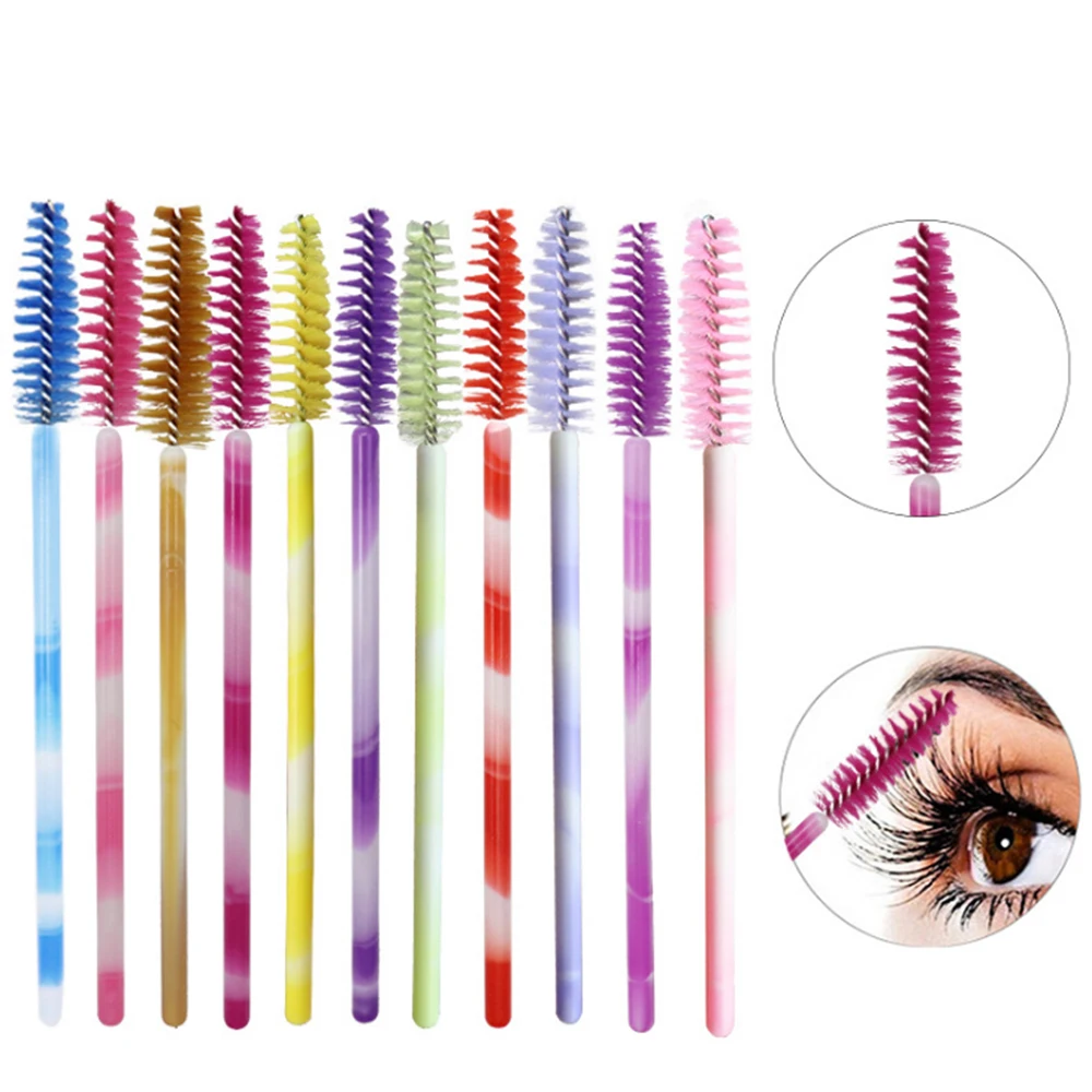 

Disposable Eyelash Brushes Lash Extension Masacara Wands Applicator Lash Brush Nylon Colorful Handle Beauty Makeup Tools