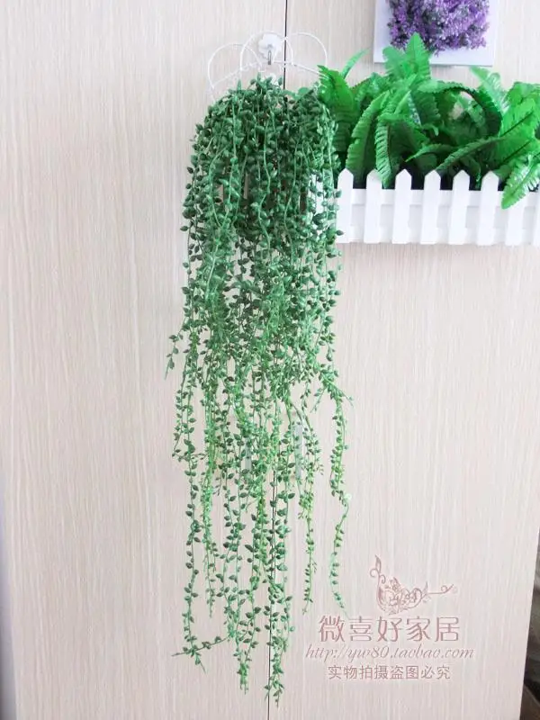 

2015 new artificial succulents rattan long green beads source material multibranches