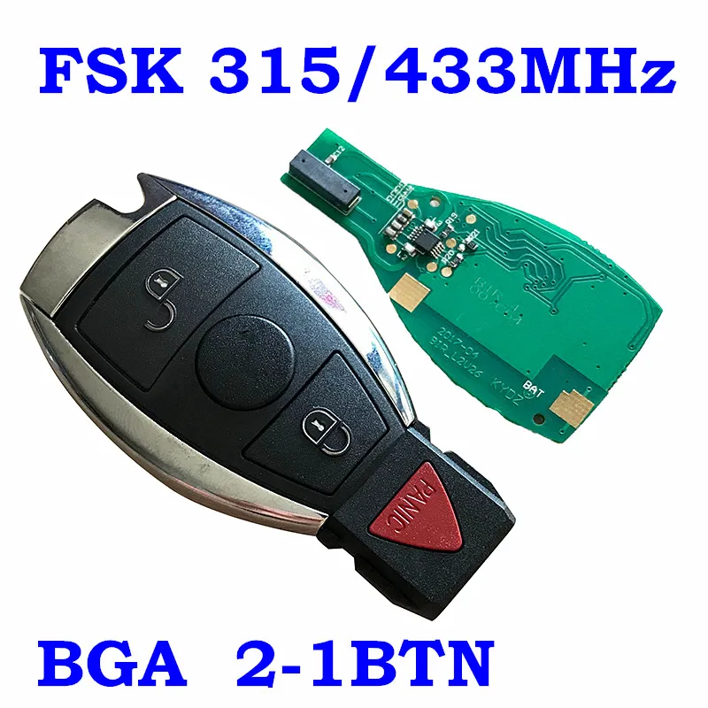 RMLKS Smart Key 315MHz 433MHz Fit For Mercedes Benz 2 3 4 Button Auto Remote Key Support NEC BGA 2000+ With PCB Uncut Blade