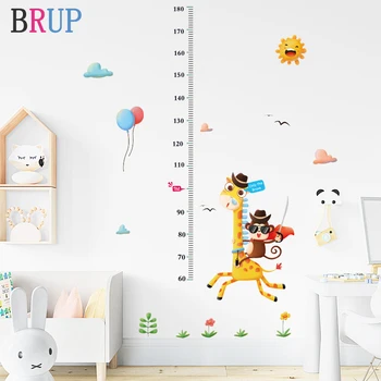 

Cartoon Long Deer Height Wall Sticker for Kids Room Monkey Home Decor Balloon Wallpaper Decorative Vinyls for Walls Removable