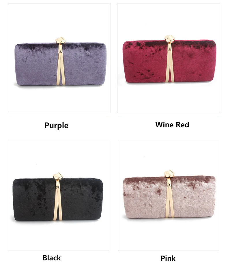 Luxy Moon Velour Clutch Bag Available Colors