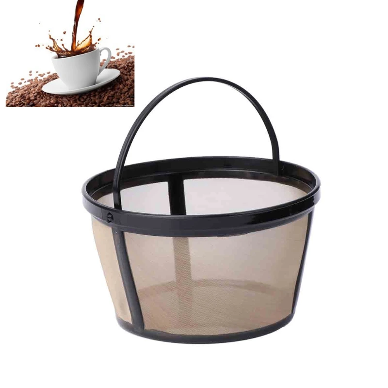 

2018 New Reusable 10-12 Cup Coffee Filter Basket-style Permanent Metal Mesh Tool BPA Free dls