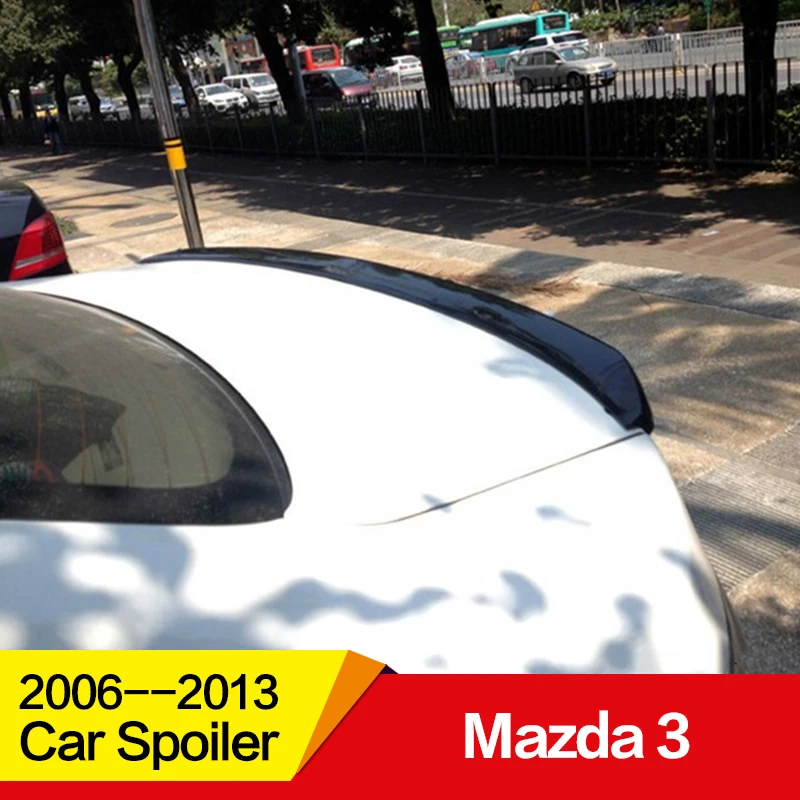 Подходит для Mazda 3, спойлер 2006 07 08 09 10 11 12 13 лет, 3 шт., полиуретановый пластик, аксессуары для автомобиля, без перфорации