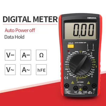 

9205a Multimeter AC DC Digital Multimeter Professional Tester Meter capacitance Voltmeter Digital LCD Display 1999 counts Meter
