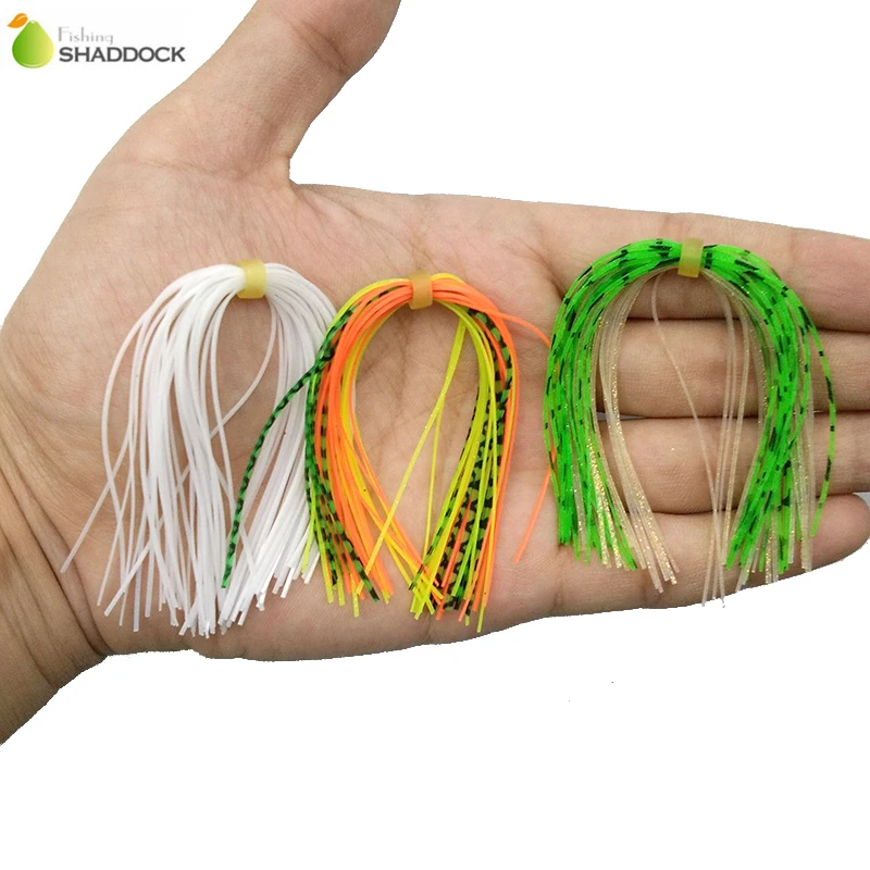 shaddock fishing 3pcs Mixed Color Fishing Rubber Jig Skirts 30 Strands