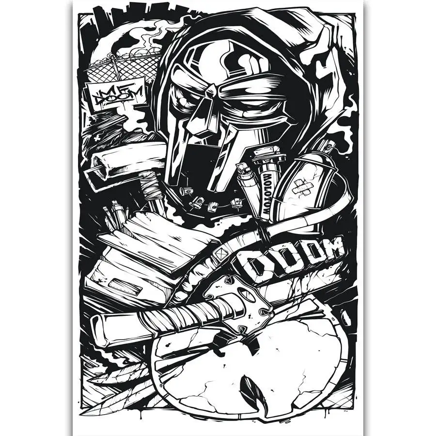 

S2362 MF DOOM Wu-Tang Clan Rap Music Group Rapper Singer Wall Art Painting Print On Silk Canvas Poster Home Decoration
