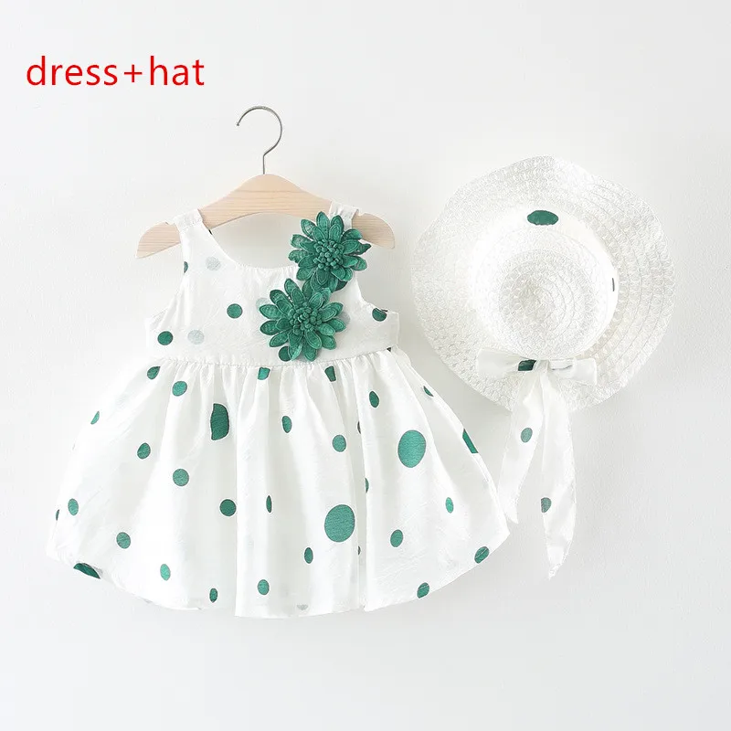 

Baby Girl Summer Dress for Newborns Sleeveless Princess Dress 2019 New Casual Toddler Baby Birthday Dresses Clothes With Hat