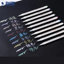 STA 10 цветов/коробка 1-2 мм металлическая маркерная ручка Сделай Сам Скрапбукинг ремесла мягкая кисточка ручка маркеры для творчества канцелярские принадлежности Школьные принадлежности