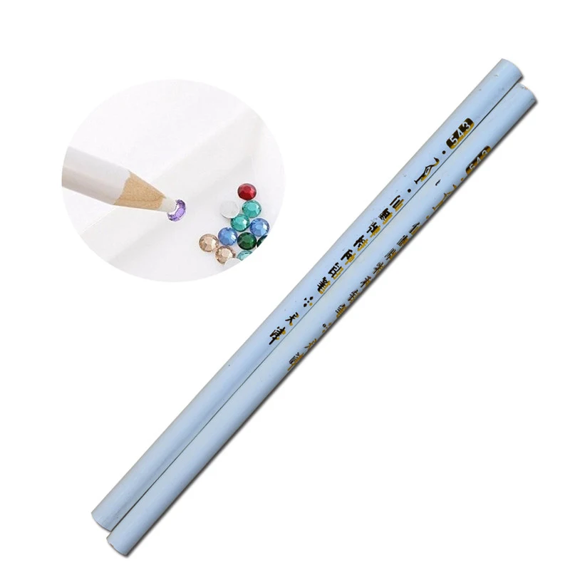 

2pcs Professional Wax Dotting Pen Nail Art Rhinestones Gems Picking Crystal Tools Pencil Pen Easily Pick Up Pen Manicure LATR36