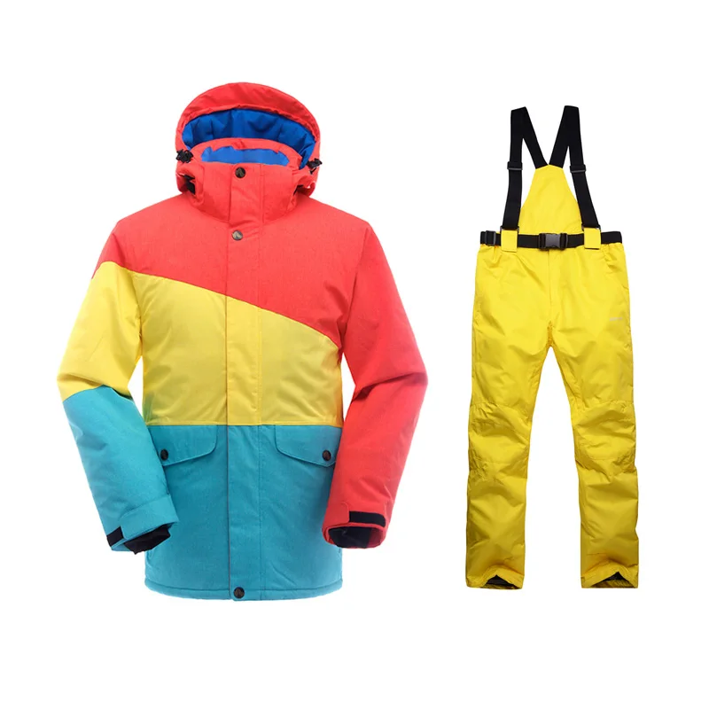 Зимний лыжный костюм для мужчин, костюмы для сноубординга, водонепроницаемая теплая куртка для сноуборда, лыжные штаны, дышащие уличные спортивные комплекты для альпинизма и снега - Цвет: C7