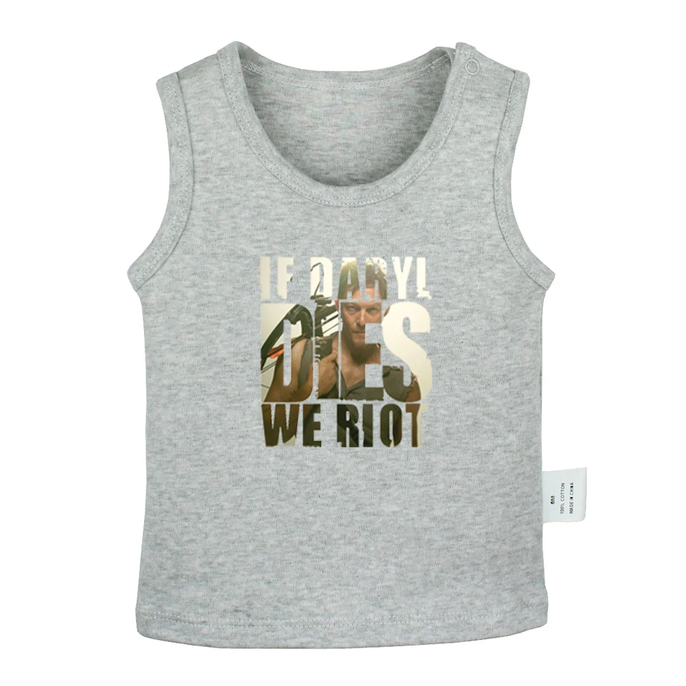 JaBabyYV163G The walking dead if daryl dies we riot Drunk 1 трилистник ирландский новорожденных детские майки футболки для малышей без рукавов Одежда для младенцев - Color: JaBabyYV163G