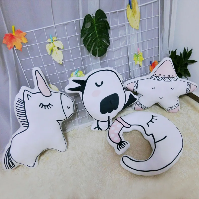 

cute soft plush baby toy pillow lovely star moon bird unicorn stuffed animal gifts for kids friends christmas gifts home decor