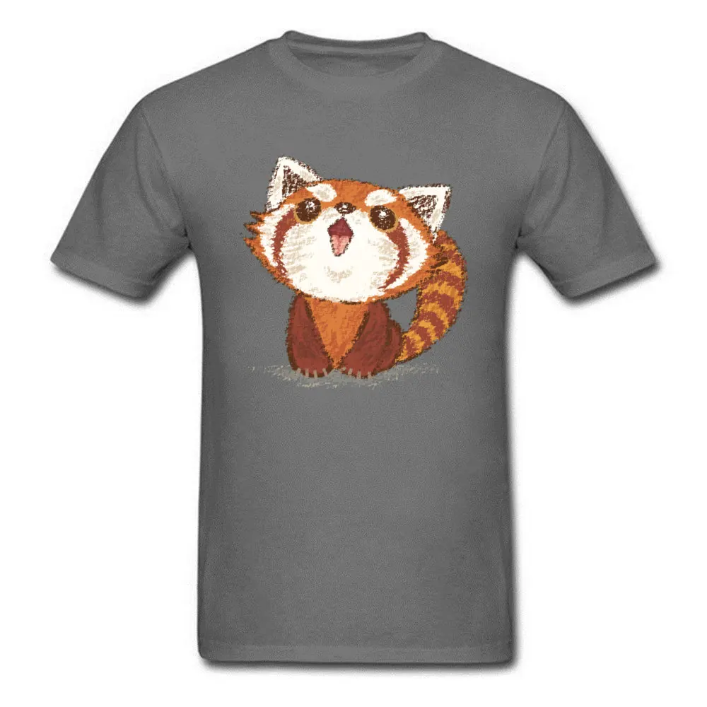 Red panda happy 16438 Faddish Normal Tops Tees O-Neck Mother Day Cotton Short Sleeve T-shirts for Men Slim Fit Clothing Shirt Red panda happy 16438 carbon